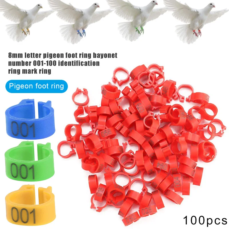 100 шт. повязки для ног птицы 8 мм кольца цыплят голубей 001 YU Home|Переноски| |