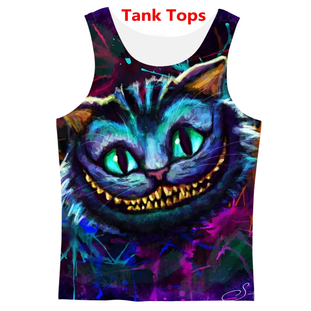 Футболка с 3d принтом Чеширского кота/толстовки/брюки модный мужской Харадзюку