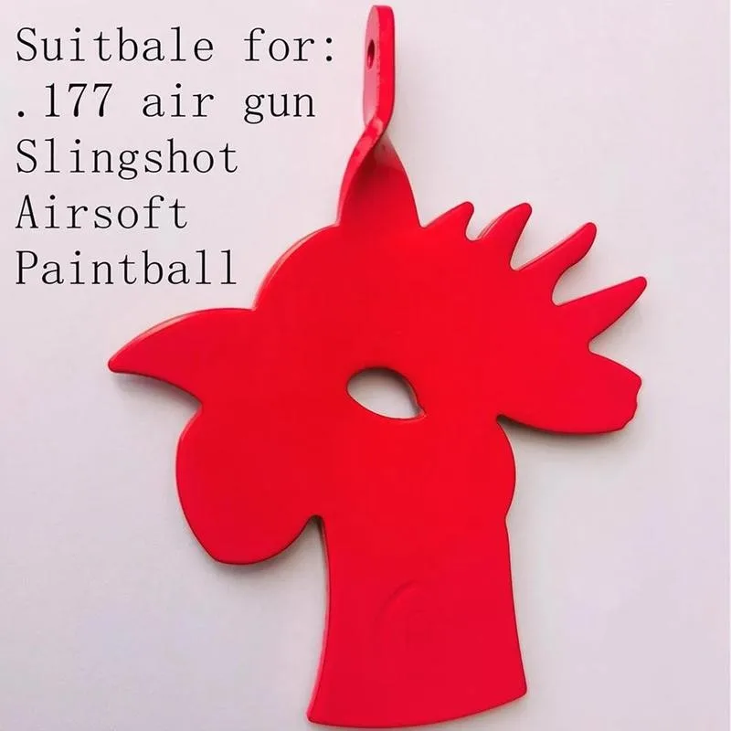 

Red Dot Calibrates Durable Hanging Chicken Head Steel Target For Portable Gun Hunting Slingshot Fun Shooting Training Target