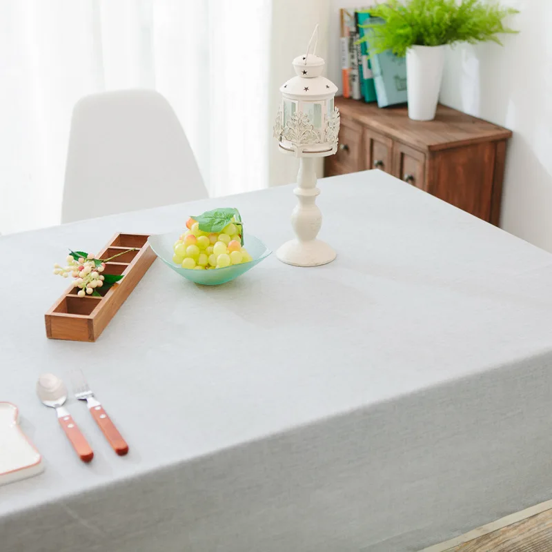 

Waterproof linen tablecloth Solid color Tea Table Cloth plain solid color rectangular table cloth oil-proof anti-scald table mat