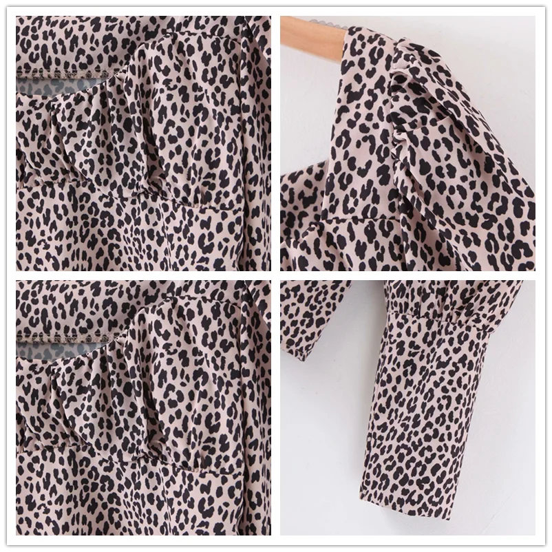 ROHOPO/футболка с длинным рукавом и принтом животных рубашка квадратным воротником