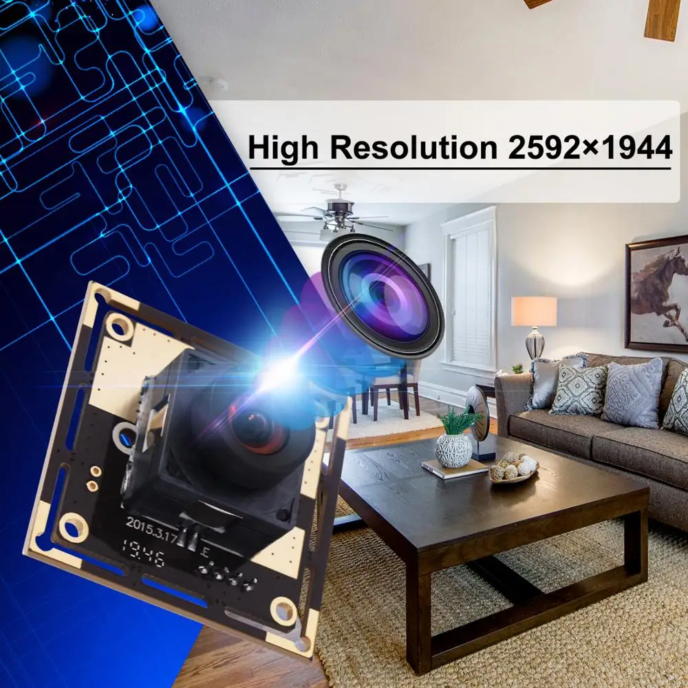 Камера с автофокусом без искажений 5 Мп CMOS OV5640 Omnivision печатная плата системы - Фото №1