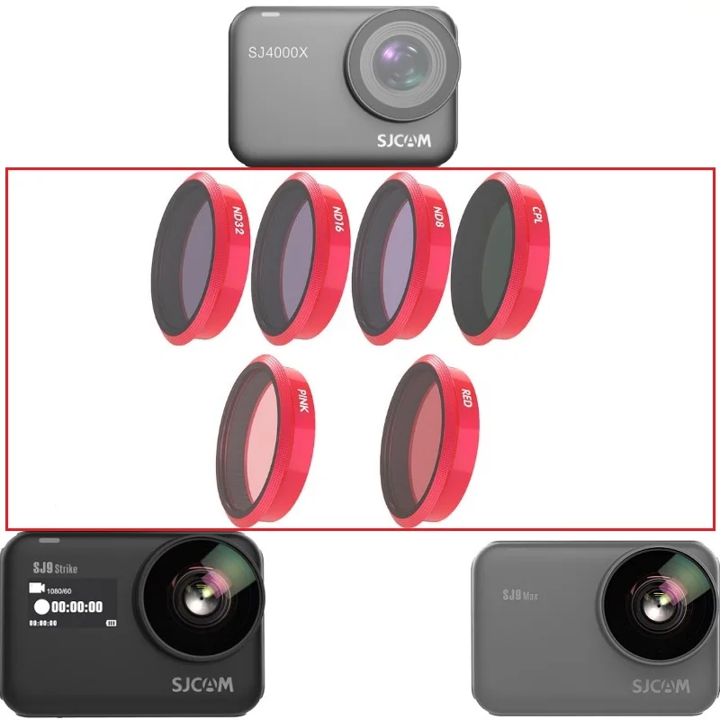 New SJCAM SJ9 Filter Max/Strike Filter SJ4000X Diving UV/CPL/ND Filter SJ9 Lens Cap Protective Cover For SJ4000X Action Camera A