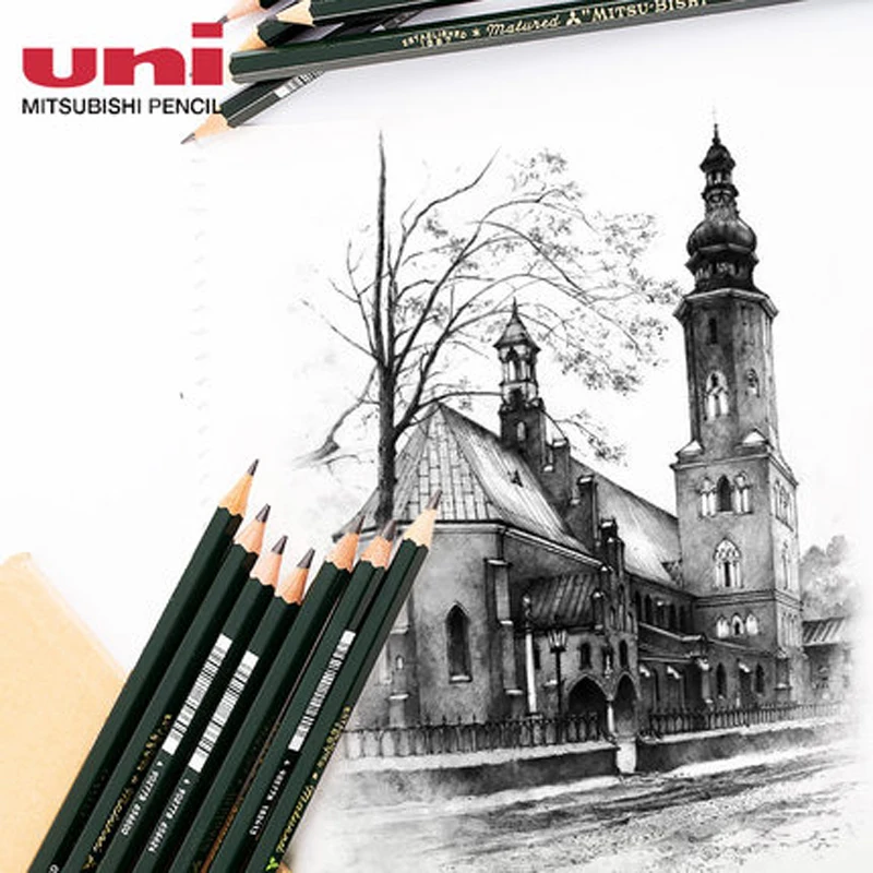 12 шт./лот Mitsubishi Uni 9800 карандаши для рисования многоцветные серого цвета