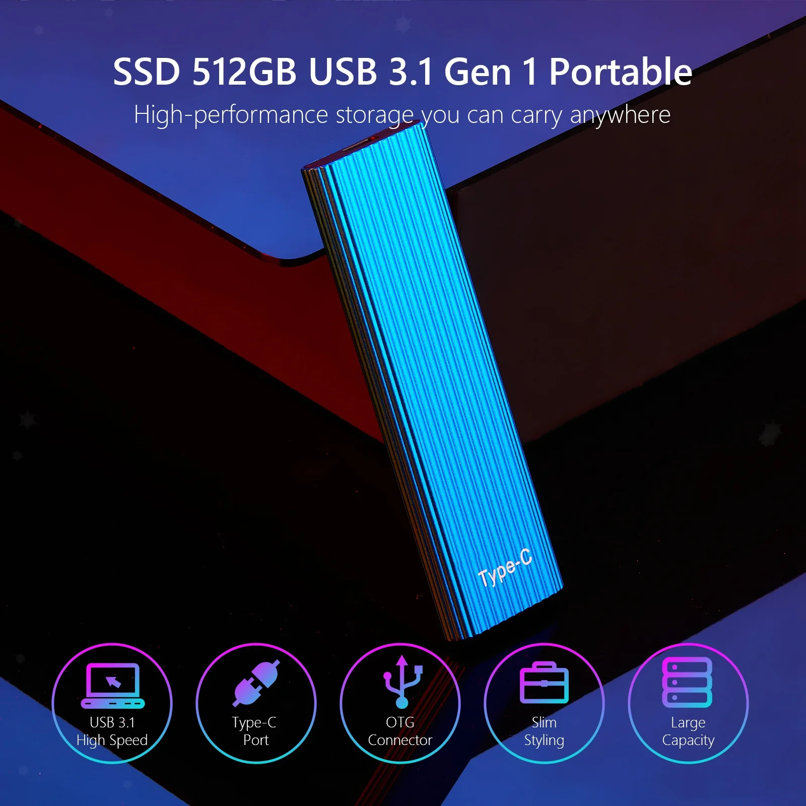 M.2 USB 3.1 2 ТБ SSD Внешний жесткий диск для настольного мобильного ноутбука