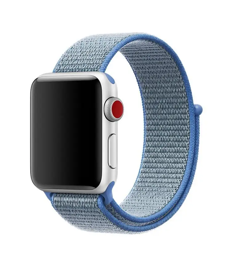 42 Ремешок для наручных часов Apple Watch 4 5 серии 3/2/1 38 мм 42 мм мягкий нейлон дышащий сменный ремешок Спортивные петли для наручных часов iwatch серии 4 40 мм 44 мм - Цвет ремешка: 42