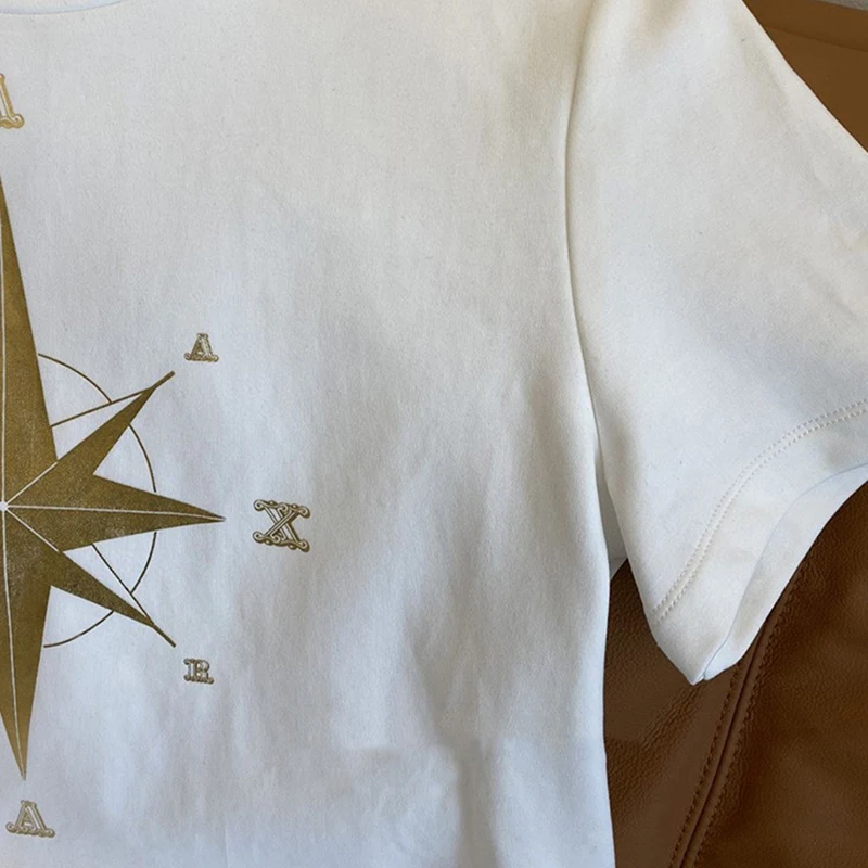 

Rowling Black Letter Print Graphic Tees Women Summer Short Sleeve O Neck Cotton Logo T-Shirt Casual Cozy Tshirts Shirts Tops2021