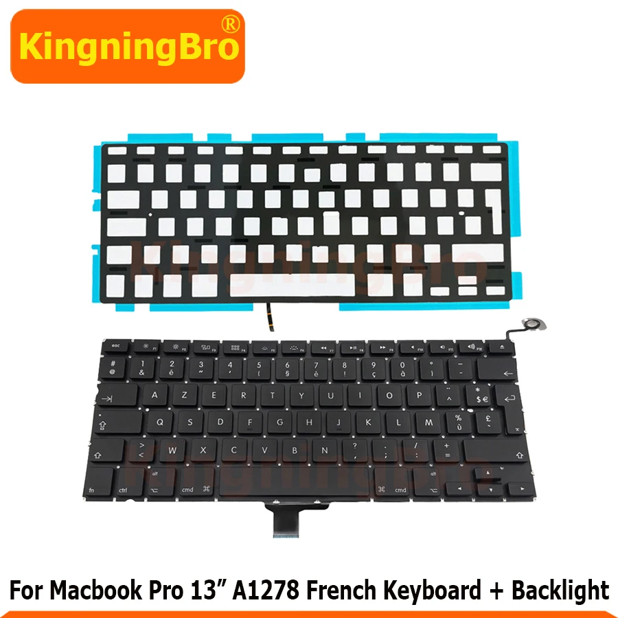 Сменная клавиатура AZERTY с подсветкой для Macbook Pro 13 дюймов A1278 2009 2010 2011 2012 лет 5 шт.|apple