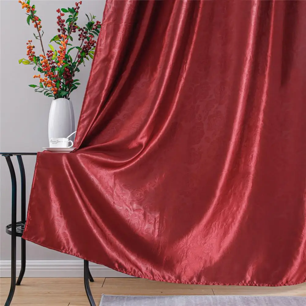 Затемняющие шторы YokiSTG однотонные красные занавески для гостиной спальни кухни