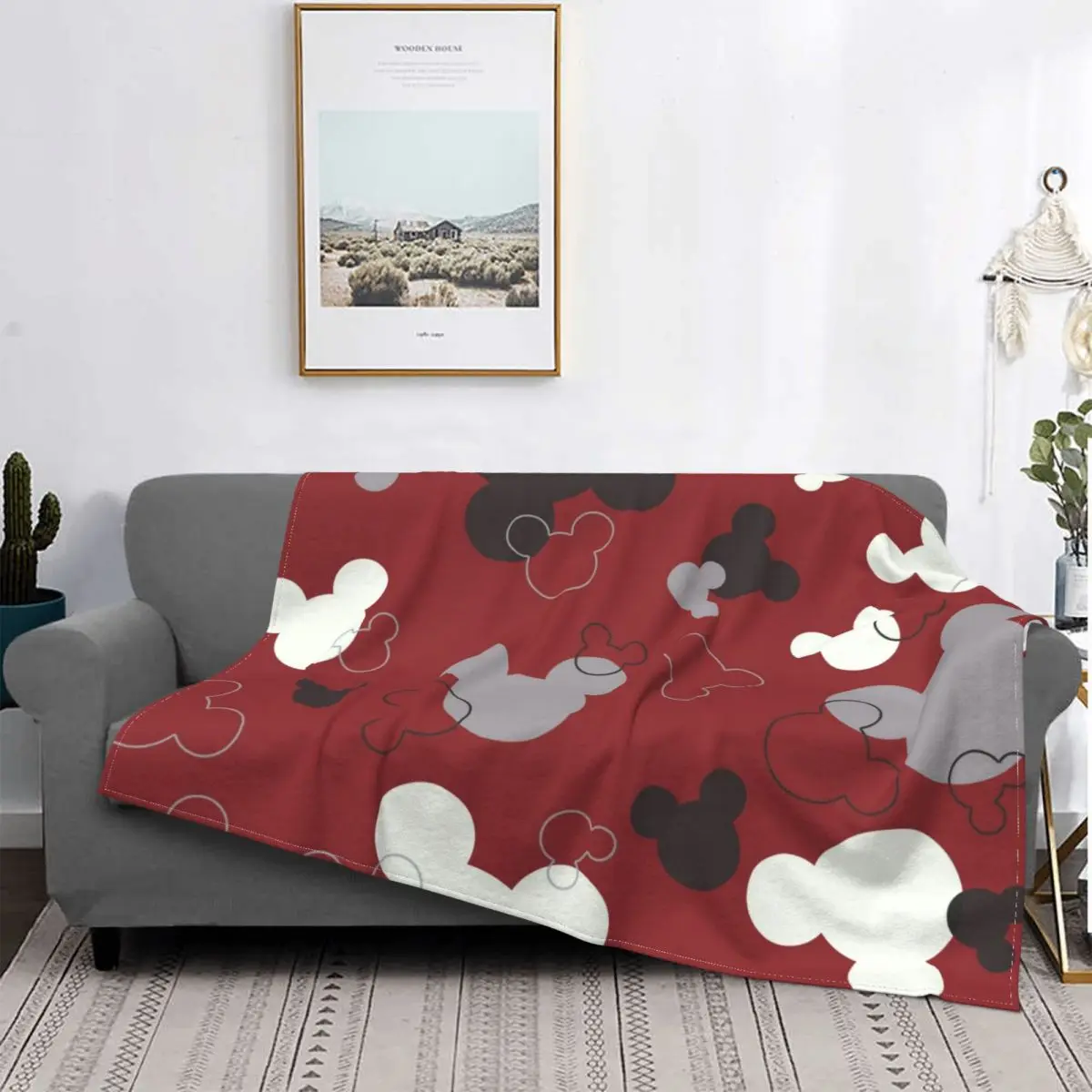 

Disney Mickey Minnie cartoon Plush Blanket Children Gift Blanket Soft Warm flannel Throw Sofa Bed Cover Single Twin Bedding