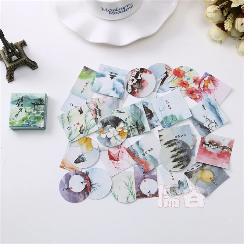 1 коробка(40 шт.) kawaii DIY животного Кот цветочным узором стикер 43*43 мм Геометрия декоративные ленты герметик канцелярские наклейка подарок 06469