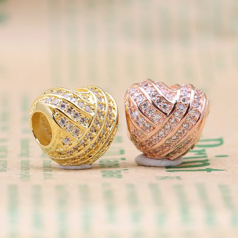 

Hot Sale Genuine 100% 925 Sterling Silver Full Of Zircon Heart-shaped Beads Fit Original Bracelet Pendant Diy Jewelry Charms Gif