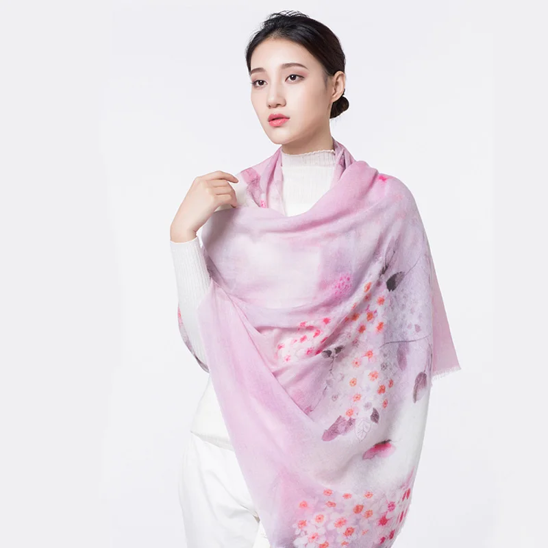 

★Shanghai story official flagship store wool cashmere scarf Ms. Qiu dong long shawl to keep warm scarf
