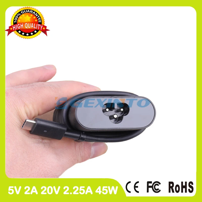 45W 20V 2.25A 5V 2A USB C Type адаптер переменного тока для ноутбука Dell Venue 8 Pro 5855 Latitude 12 5285 5289