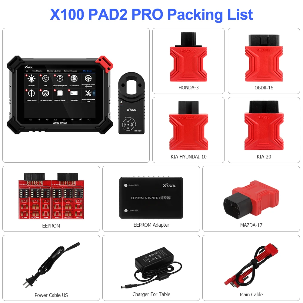 XTOOL X100 PAD2 Pro с KC100 KS01 программатор ключей для VW 4th5th immo Toyota ключ потеря DPF ABS OBD2