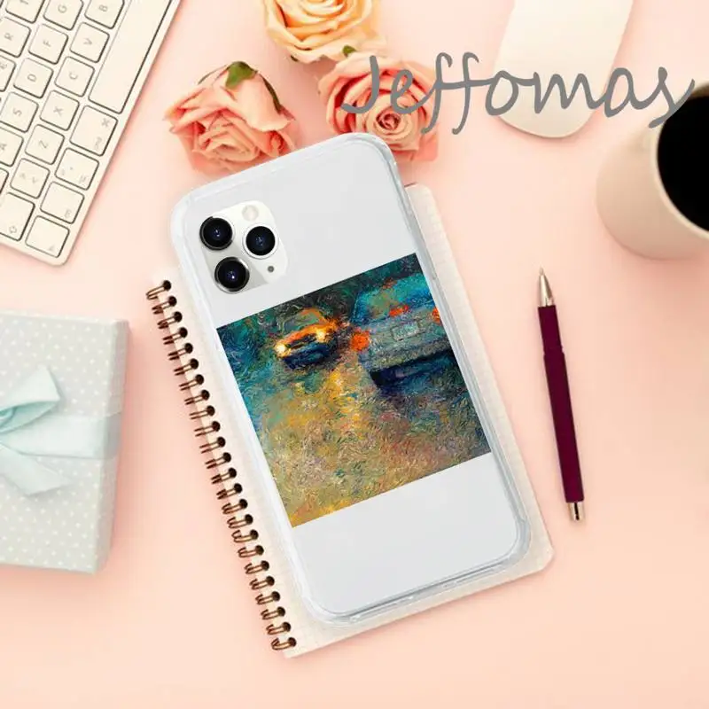 

Art oil painting beautiful fashion Phone Case Transparent for iPhone 11 12 mini pro XS MAX 8 7 6 6S Plus X 5S SE 2020 XR