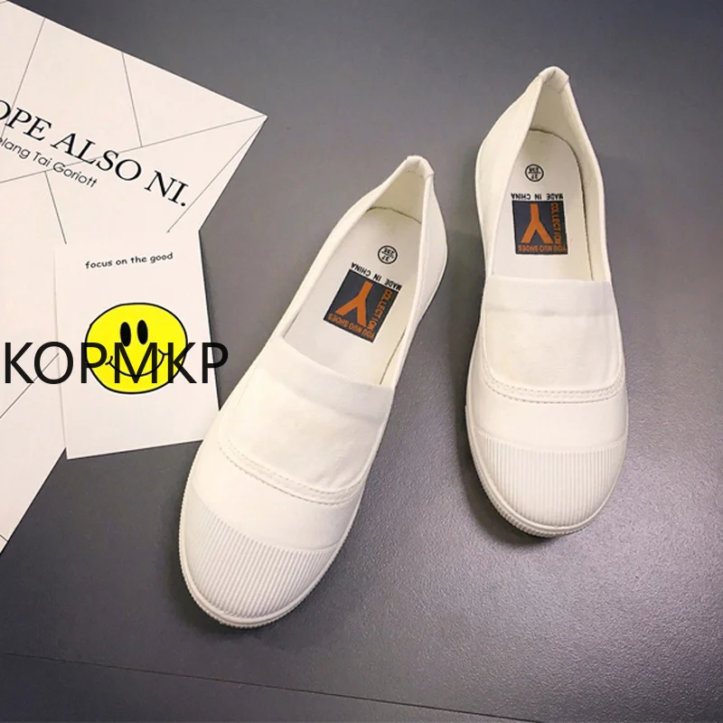 

Women's Casual Fashion New Soft-soled White Shoes Pure Color Shallow Shoes Canvas Shoes Women's Sports Shoes
