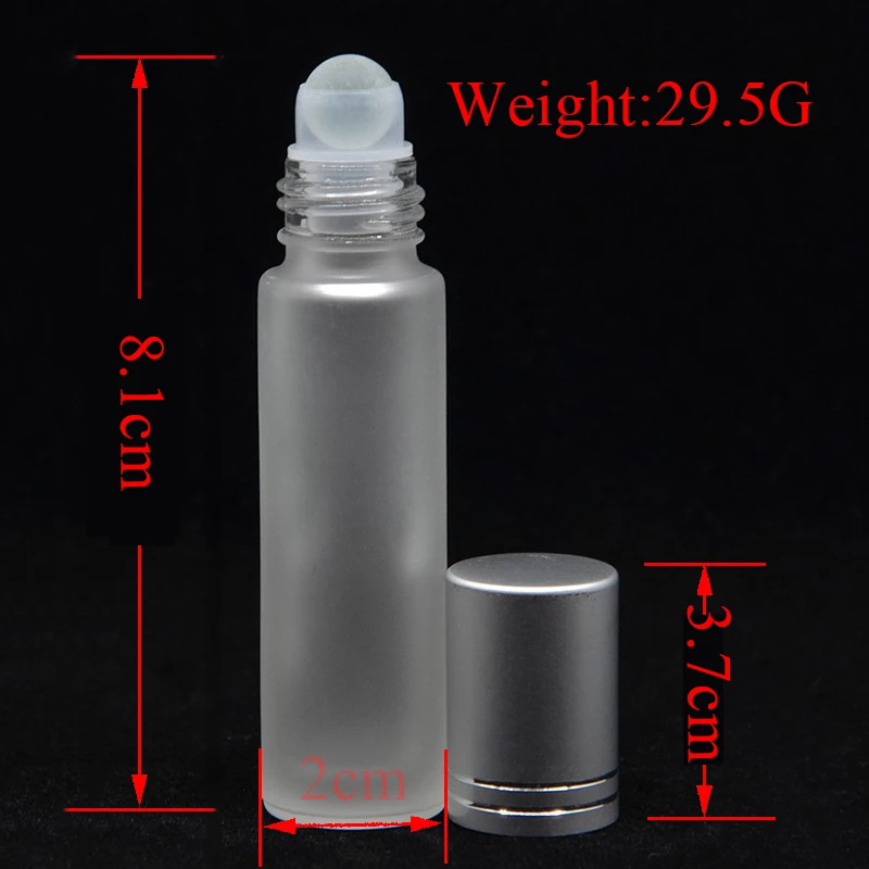 1pc10ml Thick Frosted Glass Roll On Essential Oil Refillable Empty Perfume Bottle 10cc Stainless Roller Ball Free Shipping | Красота и