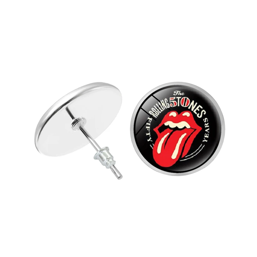 Знаменитая рок группа Rolling Stones серьги сувенирная коллекция значки красный язык