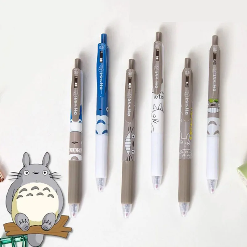 

30 pcs/lot Creative Totoro Press Gel Pen Cute 0.5mm black Ink Signature Pens Promotional Gift Office School Supplies
