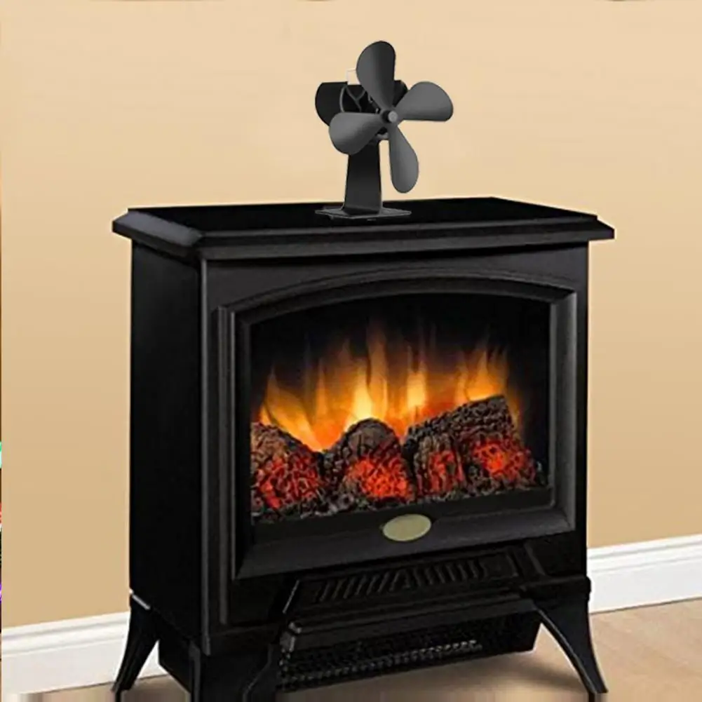 

NEW Fireplace Fan Heating Furnace Heat Powered Stove Fan #CO
