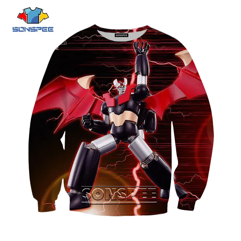 

Мужской спортивный костюм SONSPEE 2022 с принтом аниме Mazinger Z, свитшот для косплея, Модные Классические Японские пуловеры-роботы, креативная улич...