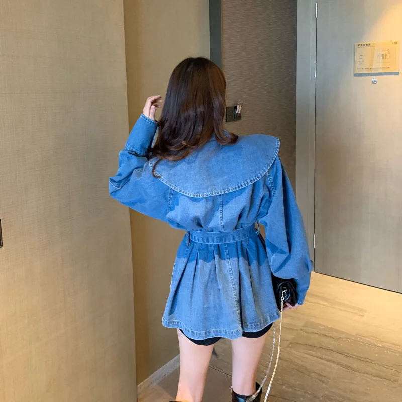 Весенняя длинная стильная блузка GRUIICEEN женская рубашка с поясом воротником Питер