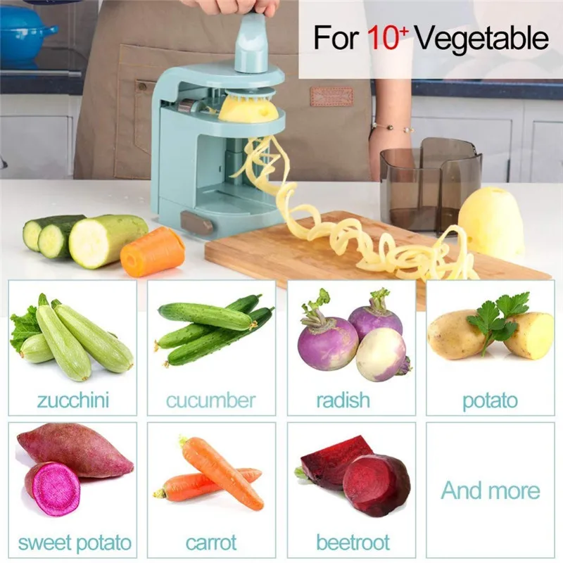 5 In 1 Vegetable Spiralizer Mandoline Slicer With Rotating Blades Cutter Pasta Spaghetti Zucchini Noodles Maker Kitchen Gadget | Дом и сад