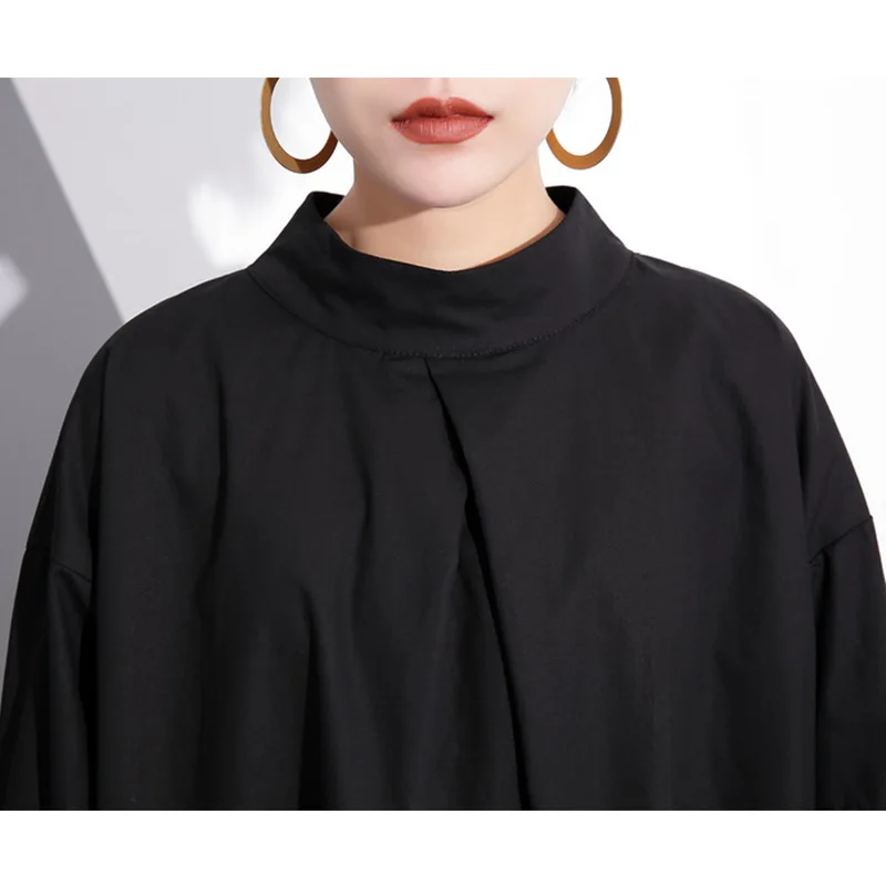 Женское платье Новинка весна-осень 2019 короткое спереди сзади с длинным рукавом