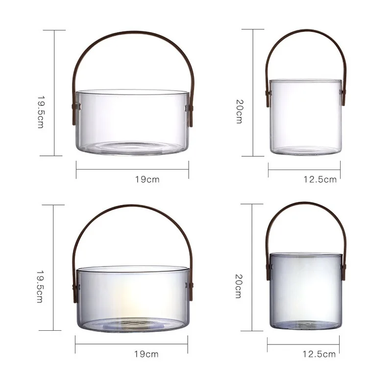 

Glass Hand Basket Food Storage Box Nordic Style Tableware Durable Dried Fruit Snack Plate Home Platter Kitchen Accessories