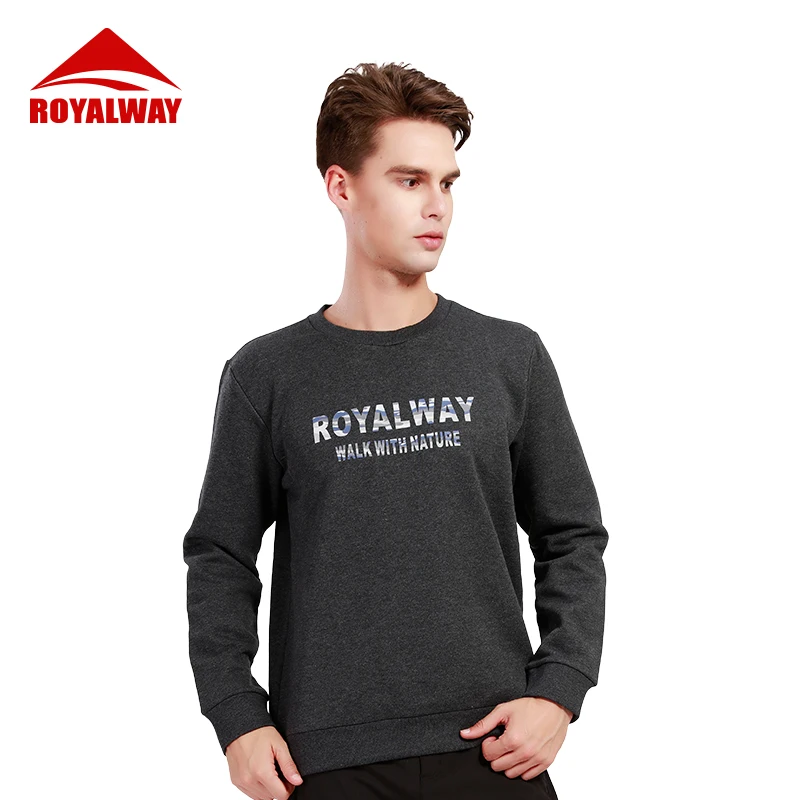 

Модный тренировочный свитер ROYALWAY с логотипом, Мужская Уличная осенне-зимняя теплая куртка с круглым вырезом, рубашки RFCM73335H