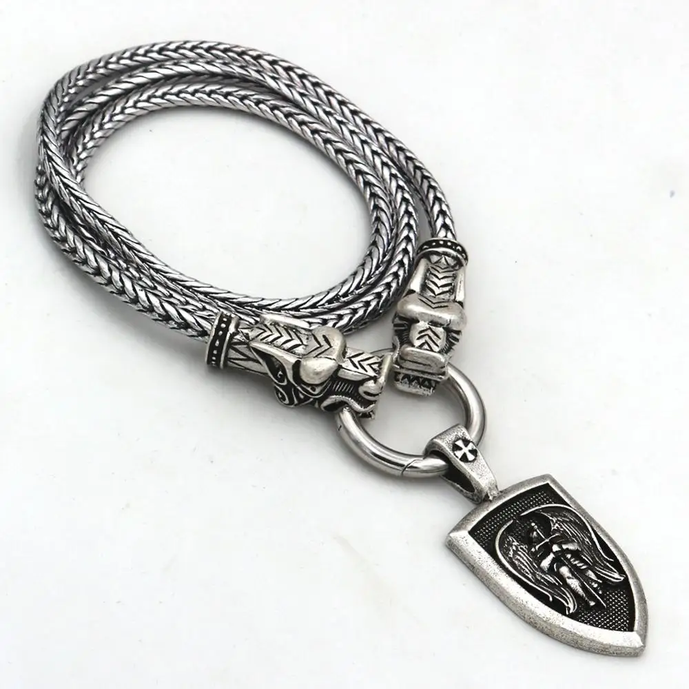 Ностальгия Архангел Майкл защита США Святой Щит Кулон голова Волка