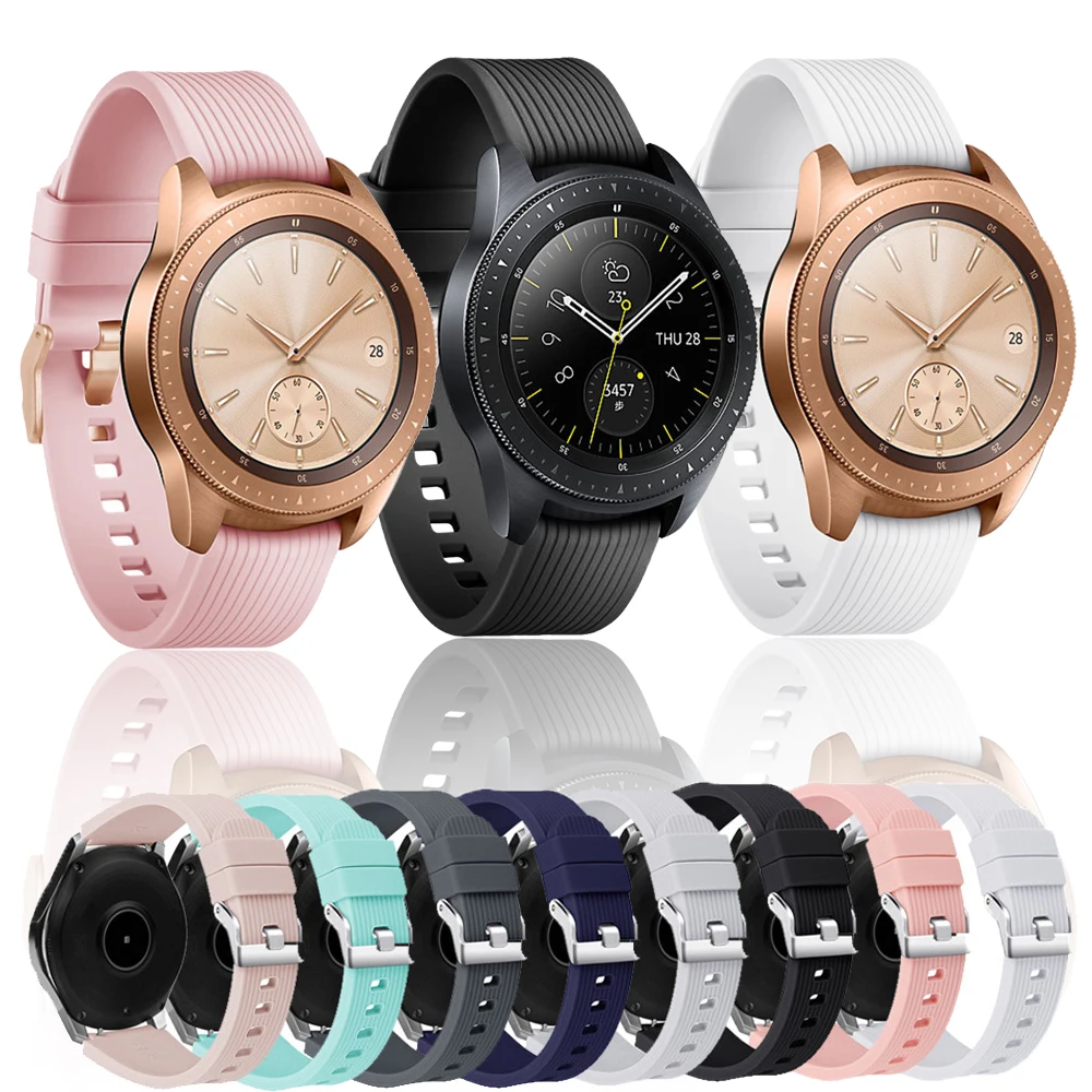 Ремешок силиконовый для Samsung Galaxy Watch 46 мм 42 активный браслет наручных часов умные