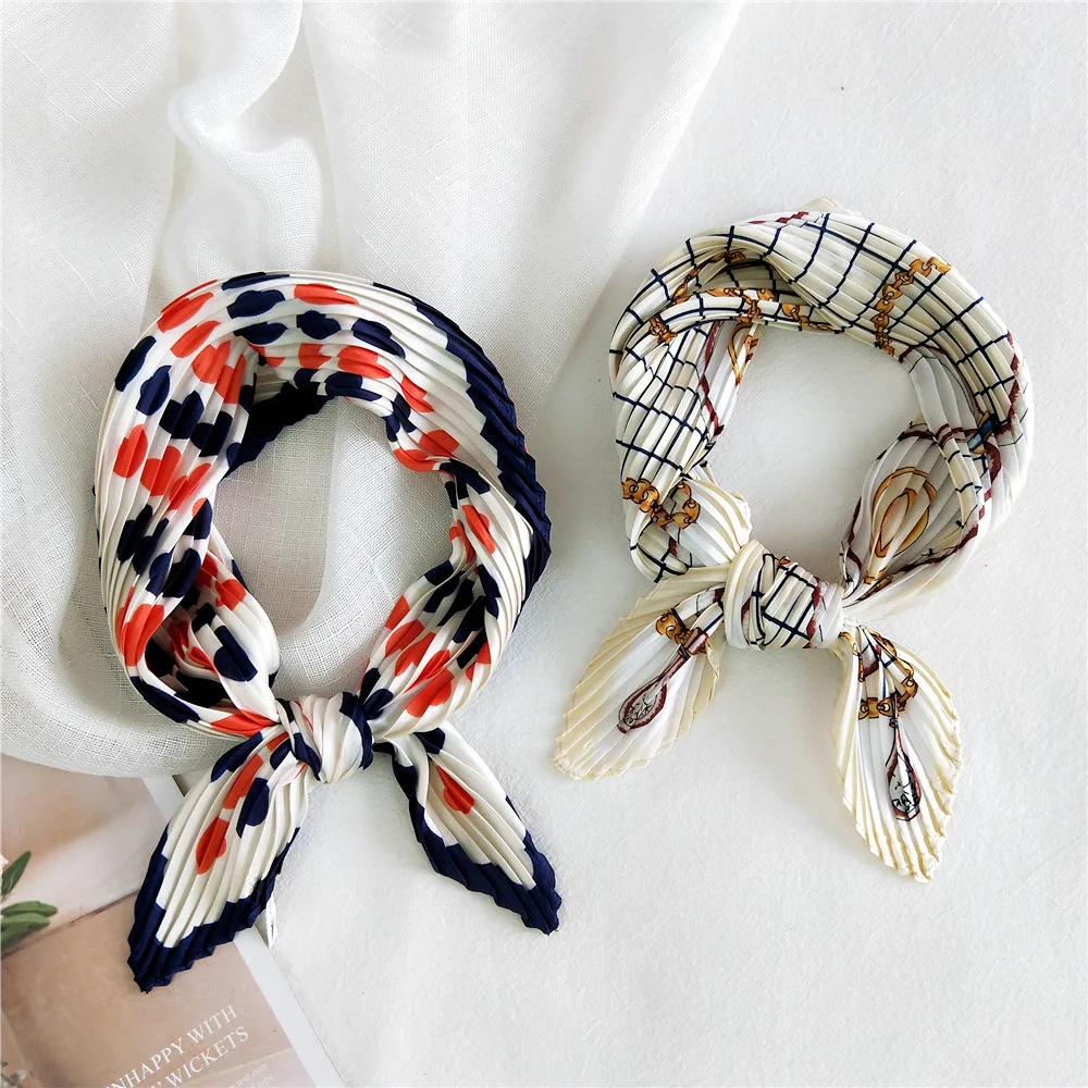 Шелковый шарф 50*50 см небольшой квадратный модный атласный шейный платок с