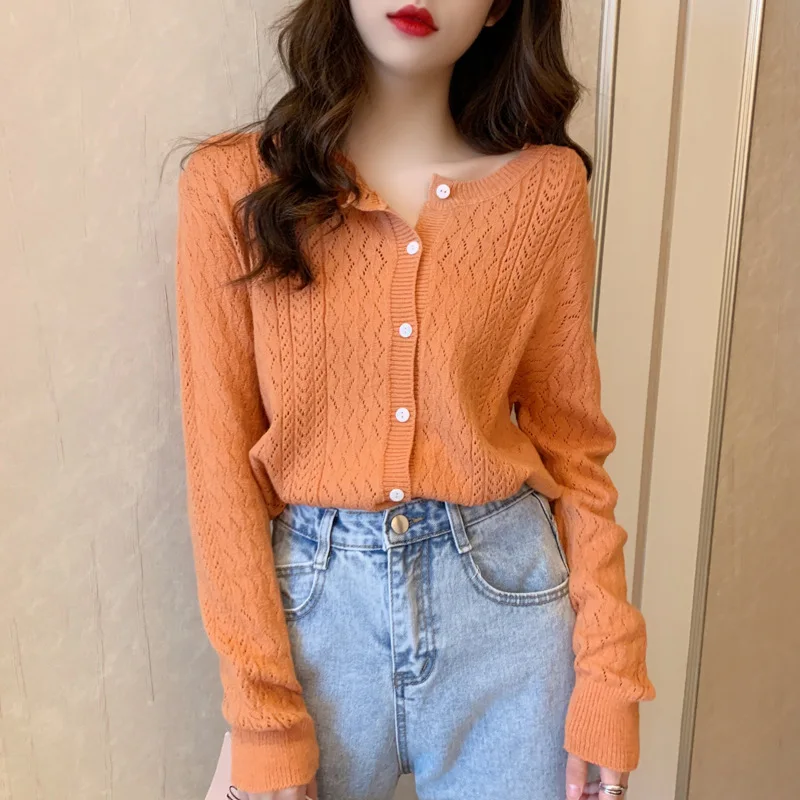 

NEEW 2021 Women Sweater Cardigans Autumn Spring Solid Thin Single Buttons Cardigans Knitted Coat Casual Sweater Jackets