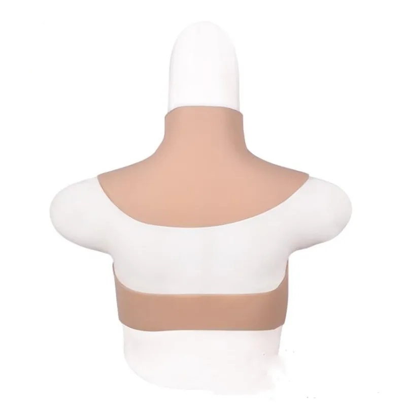Ажурная эластичная хлопковая поддельная грудь с высокой шеей искусственная