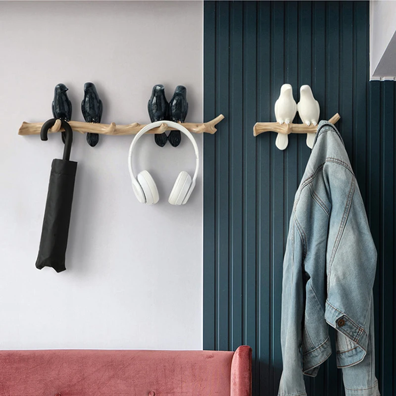 

Nordic Resin Bird Decorative Hanger Wall Mounted Living Room Hook Hanger Hooks Wall Decorations Home Accessories