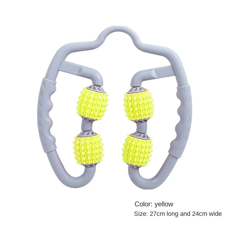 

4 Wheel U-shaped Massage Rollers for Legs Neck and Arms Relaxation Roller Massager Yoga Pilates Sports and Fitness Equipment