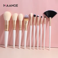 maange 10pcs makeup brushes set professional make up brush tools kit powder foundation eyeshadow eyeliner natural synthetic hair