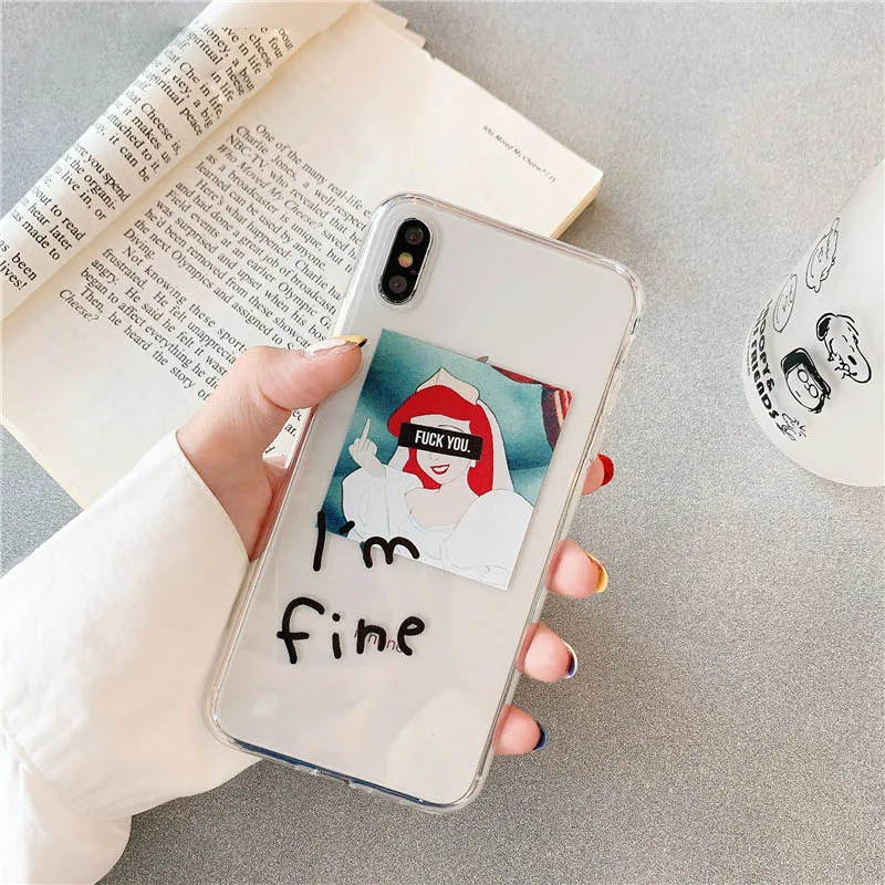 style 1 Модный крутой чехол для телефона с рисунком девушки для iphone 11 Pro max X XR XS Max чехол для iphone 6 6s 7 8 plus чехол прозрачный мягкий чехол - Цвет: style 1