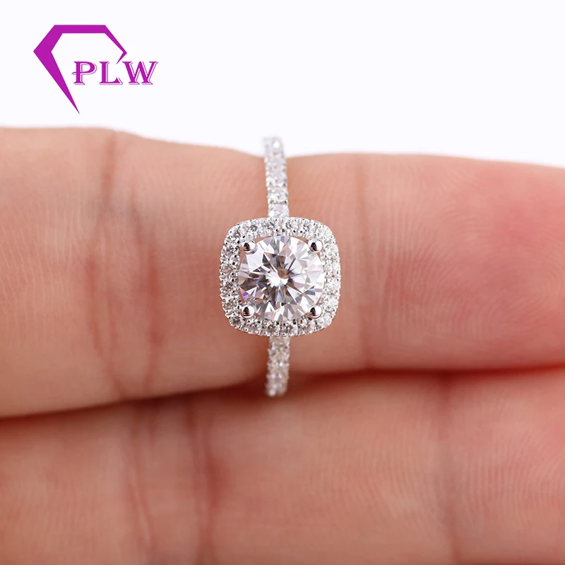 Обручальное кольцо с муассанитом и бриллиантом подушкой вечная бриллиант 2019 см 1