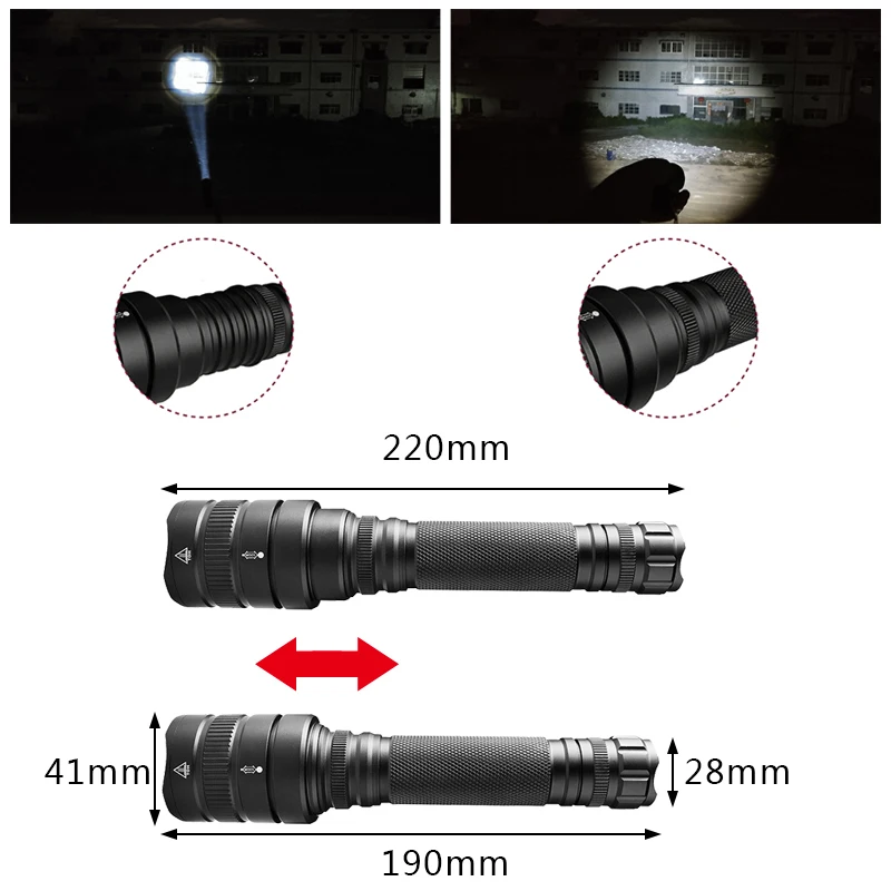 Litwod Z201515 50000лм XHP70.2 Мощный тактический светодиодный фонарик, фонарь с зумом, с 2*18650 батареей, для кемпинга, 5 режимов