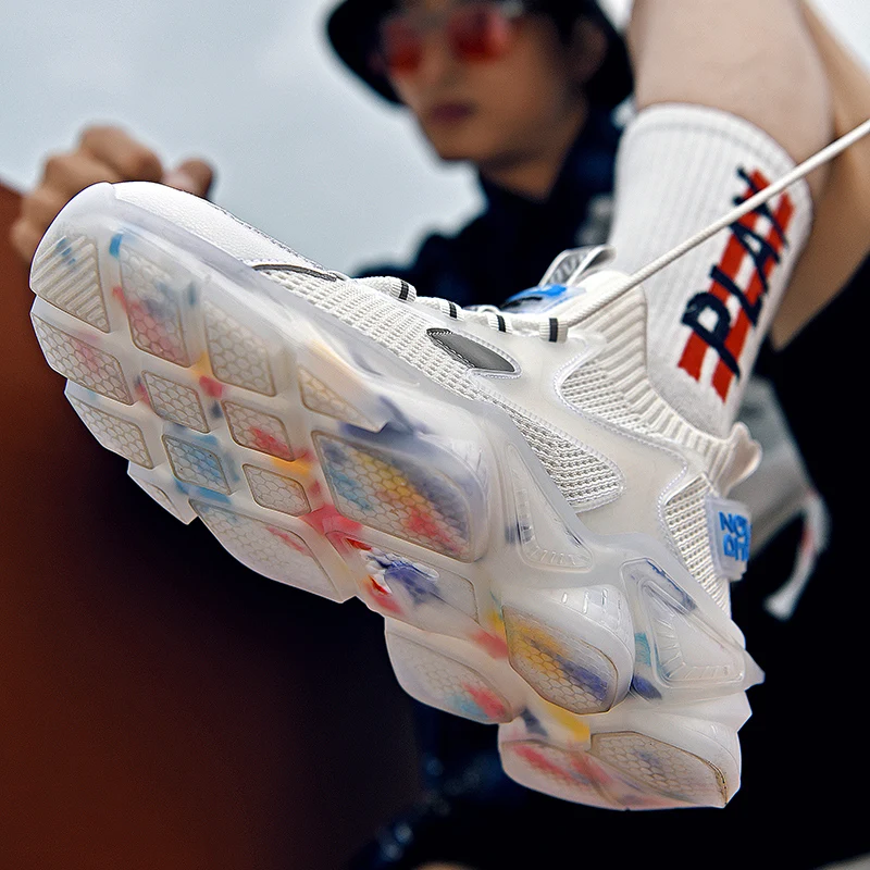 

Summer Mesh Men Shoes Lightweight Breathable Sneakers Men Fashion Casual Walking Shoes Breathable Off White Shoes Size 39-44