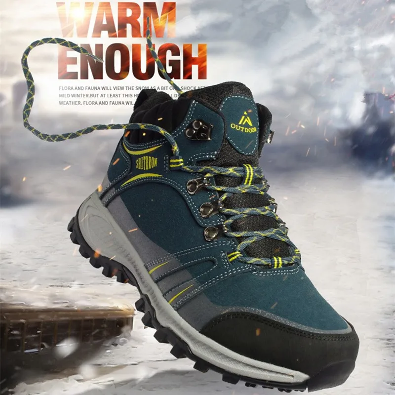 

Mens Womens High Top Winter Boots Plus Velvet Unisex Trekking Hiking Shoes Non Slip Waterproof Climbing Shoes Tactical Sneakers