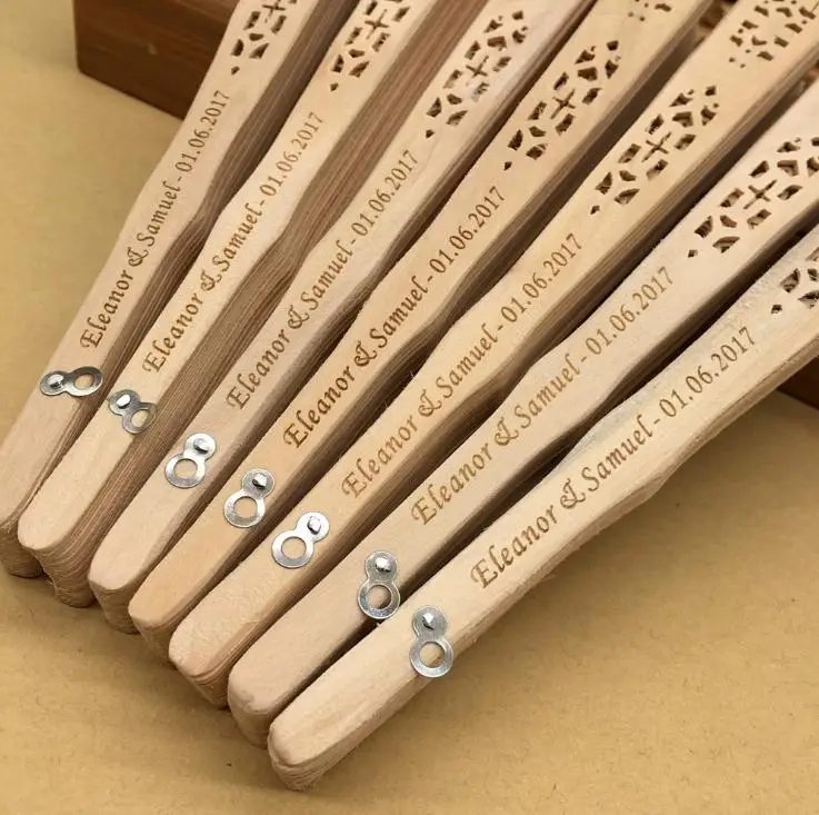 120 шт./лот пользовательский Свадебный сандаловый Ручной Веер