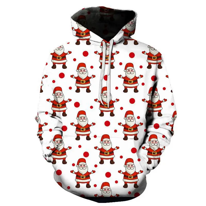 

Santa Claus 3D Pattern Christmas Spring and Autumn Women's Hoodie Fashion Casual Outdoor Street Hoodie Women