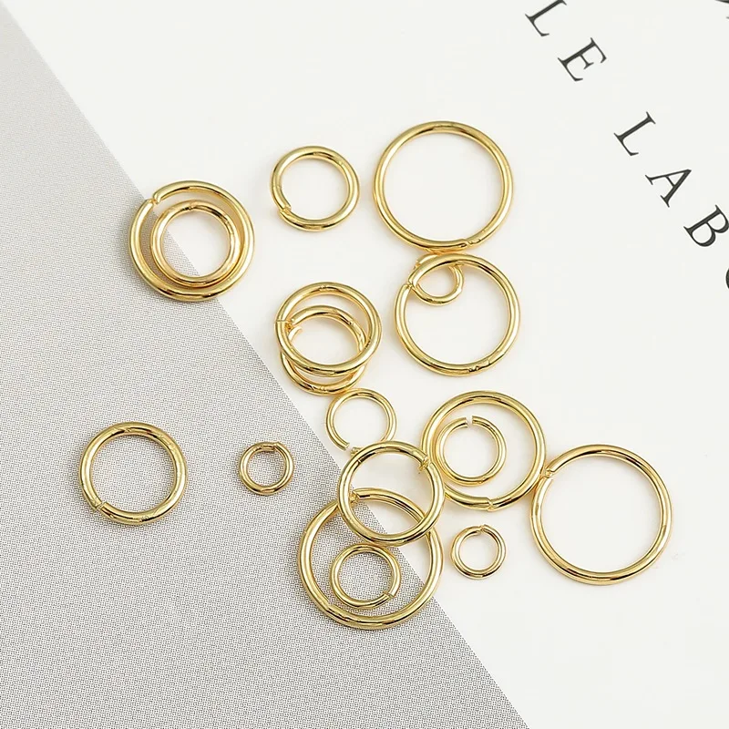 

100Pcs/lot 18K Gold Plated Open Jump Ring 4/5/6/8mm Round Split Rings For Diy Jewelry Making Accessories