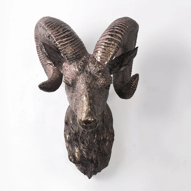 

Украшение на стену в виде головы животного, для дома, гостиной, европейские скульптуры, подвесная декоративная голова носорога, оленя, украш...