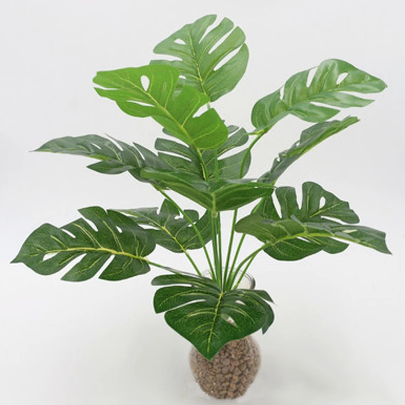 Artificial Plants Green Palm Leaves Monstera Home Garden Living Room Bedroom Balcony Decoration Tropical Plastic Fake Plant Long | Дом и сад