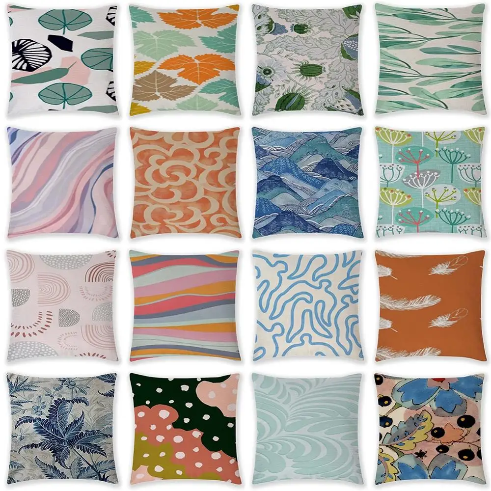 

18" Vintage Cotton Linen Pillowcase Cushion Cover Home Sofa Living Room Home Office Seat Bedroom Decoration Pillowcase